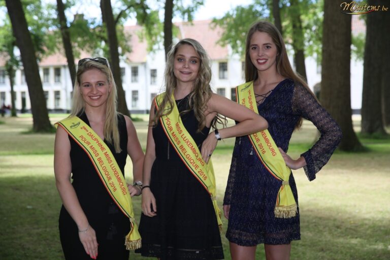 Le top 3 de Miss Luxembourg 2016 à Bruges, le 16 juillet 2016