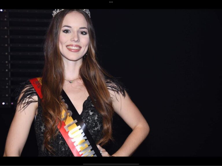 Gwendoline Gouverneur, Miss Luxembourg, en robe noire (2022)