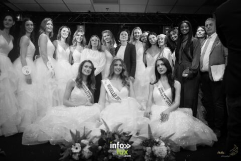 Sarrebourg, 13 avril 2024 : les candidates de Miss Moselle 2024 réunies après l’élection