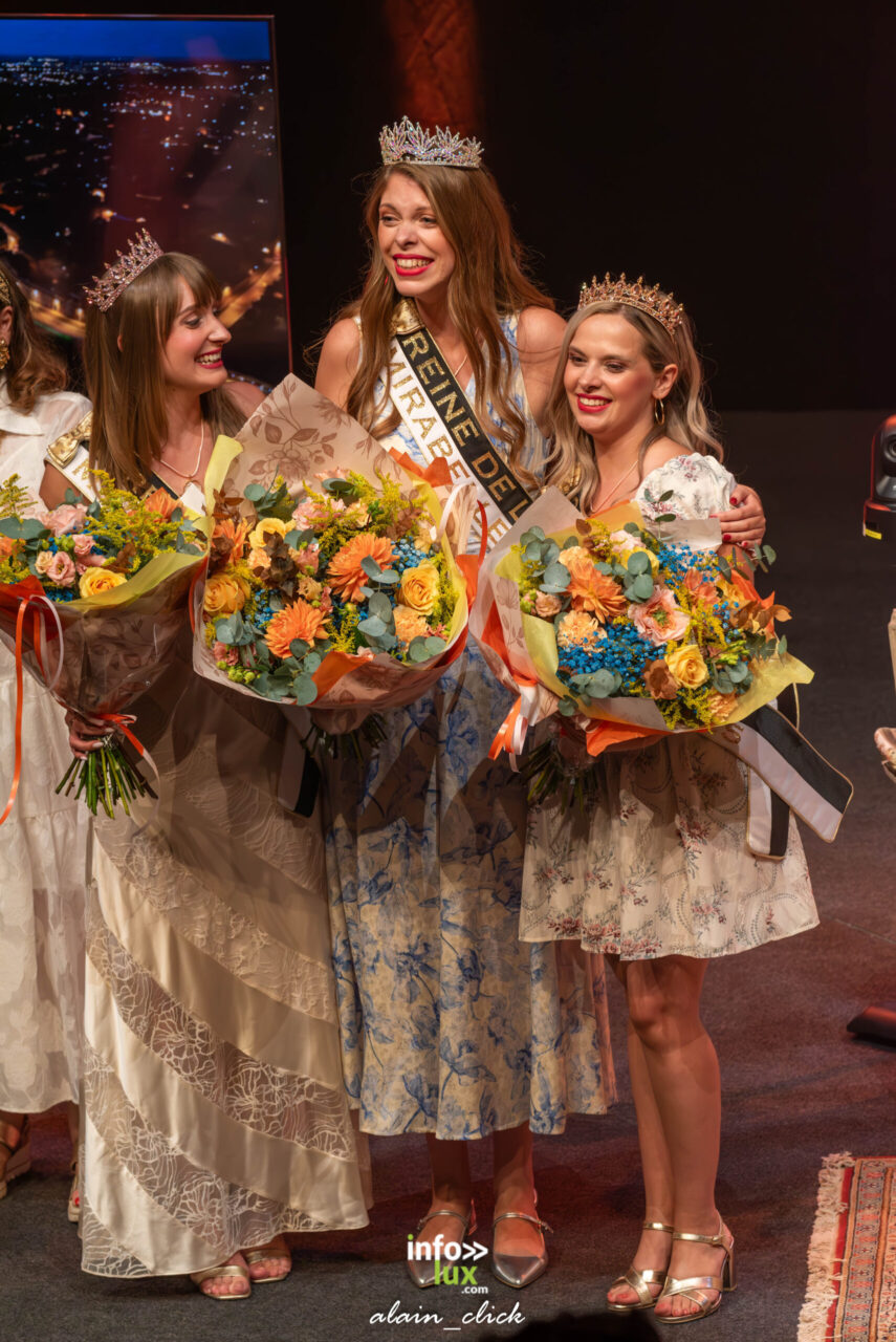 Arsenal de Metz, 2025 : Célia, nouvelle Reine de la Mirabelle, entre ses dauphines Hermeline et Mélissa