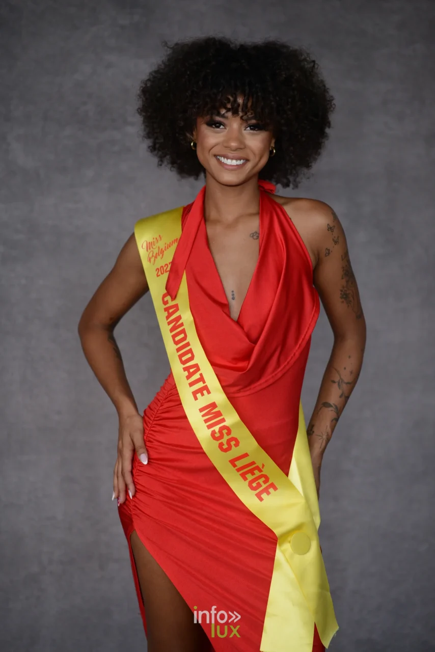 Alizée porte l’écharpe Candidate Miss Liège pour l’élection Miss Belgique 2027
