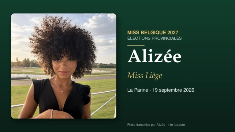 Alizée, Miss Liège 2027, élue aux élections provinciales de Miss Belgique à La Panne le 19 septembre 2026